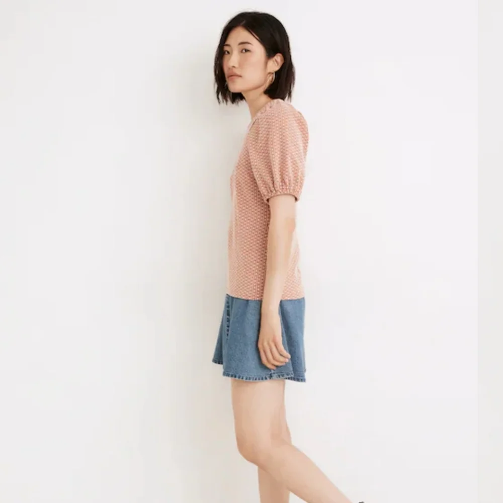 MADEWELL FLORAL JACQUARD PUFF SLEEVE TEE boho Cottagecore Coastal